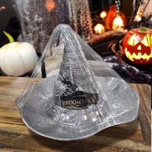 Broomstick Blvd Silver Metal Halloween Chip & Dip Witch Hat Centerpiece Decor